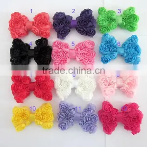 Shabby Bow Flower Clip for Kids Hair Accessories thumbnail-1