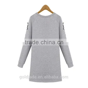 Comfort Fashion Dresses 2016 Women Wholesale Clothing Plain Fleece Lining Dress For Women thumbnail-3