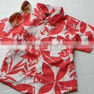 2014 Boys Print Shirts Hawaiian Boys Shirts thumbnail-1
