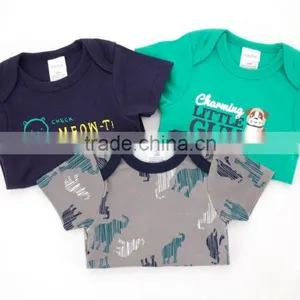 2017 Cheap Good Quality Baby Clothes Colorful Summer 100%Cotton Short Sleeves With Printing Newborn Infant Baby Bodysuits thumbnail-2