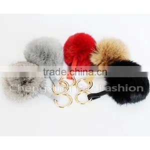 CX-R-36 Genuine Rabbit Fur Ball Key Chain thumbnail-2