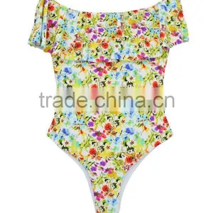 Ladies Fashion Big Ruffle Without Strap One-piece Swimwear thumbnail-4