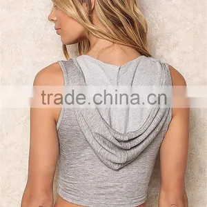 MGOO 2017 Custom Designs Grey Jersey Sport Sets Crop Hoodies Top And Shorts 100% Cotton Lounge Basic thumbnail-6