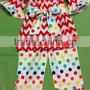 Christmas Clothing Sets Baby Girls Candy Top Pants Sets Kids Chevron Christmas Boutique Outfits thumbnail-2