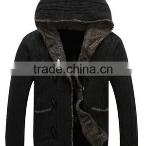 Button Down Pattern Sweater Jersey Heavy Knit Cardigan Man thumbnail-4