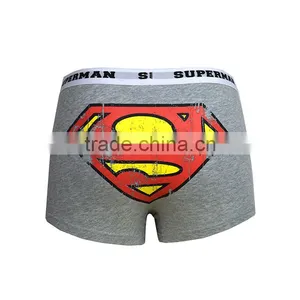 Superman Pattern Boxers Grey Solid Underwear for Male thumbnail-3