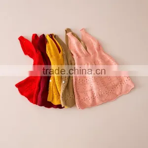 S32906W Spring Summer New Kids Baby Girls Cotton Sweater Strap Dress Crochet Fancy Dress thumbnail-6