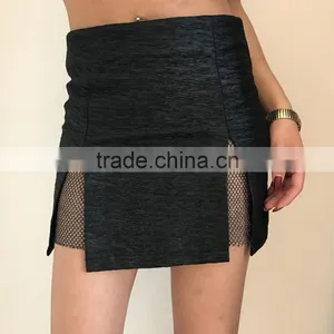 Runwaylover 5440 Sexy Black Slim Slit Mini Skirt thumbnail-3
