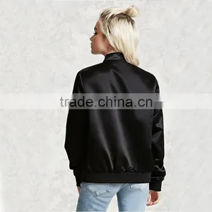 Buy Wholesale Price Nice Embroidered Satin Pink Black Jackets for Ladies thumbnail-3