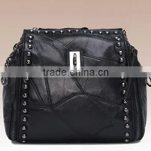 Women PU Leather Vintage Backpacks Fashion Leisure Male School Sport Black Travel Daypack Retro Bagpack thumbnail-1