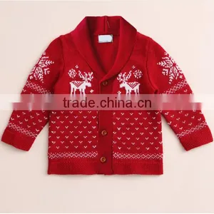 Hot Sale Cotton Children Sweaters Cute Christmas Pattern Knitting Kids Cardigan thumbnail-2