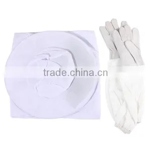Hot Sale High Quality Protective Bee Keeping Jacket Veil Suit Smock Equipment+1 Pair Beekeeping Long Sleeve Gloves thumbnail-5