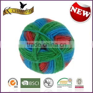 Charmkey Fancy Space Dyed Hand Knitting Yarn 100 Merino Wool Roving Yarn for Sweaters thumbnail-3