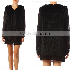 YR305 Basic Style Top Quality Thick Knit Rabbit Fur Vest Lots of Colors thumbnail-1