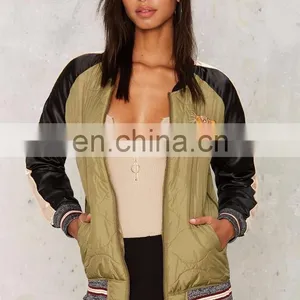 OEM Fashion Bomber Jacket for Women ,embroidered Bomber Jacket Wholesale thumbnail-2