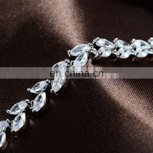 Silver Jewelry Zirconia Bracelet Sparkly Silver Bridesmaid Bracelet Wedding Jewelry thumbnail-3