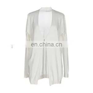 2017 Latest Design Lady Top as Long Sleeve Cardigans for Women Made of Wholesale Silk Fabric thumbnail-1