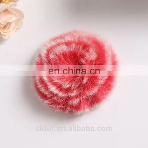 Factory Wholesale Customizable Rabbit or Rex Rabbit Fur Flowers thumbnail-4