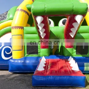 HI Hot Sale!! Animal Themed Inflatable Long Water Slide, Grass Pool Bouncer Sldie thumbnail-3