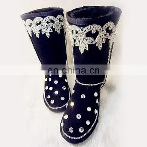 Aidocrystal 2014 New Wholesale Black Winter Snow Diamond Rhinestone Boots for Women thumbnail-1