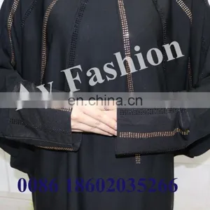 New Beautiful Muslim Wear Ladies Balck Abaya Maxi Dress Kaftan And Beaded Long Dress African thumbnail-6