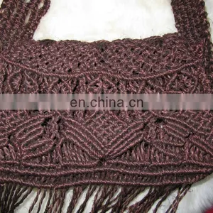 MACRAME HANDMADE KNOTTED LADIES BAG HIPPIE BAG WHOLESALE BOHO BAG thumbnail-1