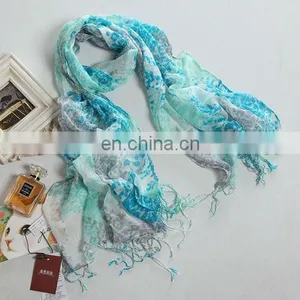 Newest Fashion Trend Ladies' Printed Viscose Cotton Scarf (NV-01081002) thumbnail-1