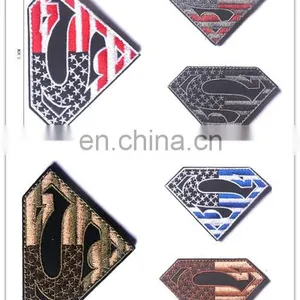 Superman Spiderman Cartoon Clothes Patch 3d Patch Embroidery Iron-on Appliques Cloth Patch Popular Superman Embroidery Garment thumbnail-1