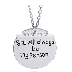 Jewelry 2pcs/set YOU ARE MY PERSON Anchor Pendant Tag Necklace You Will Always be my Person Jewelry Couple for Valentine's Gifts thumbnail-1