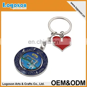 France Newest High Quality Emboss Souvenir Metal City Spinning Keyholder thumbnail-2