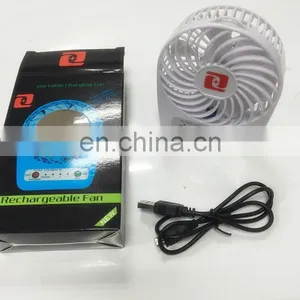 Custom Logo Printing Rechargeable Mini USB Desk Fan With LED Light thumbnail-2