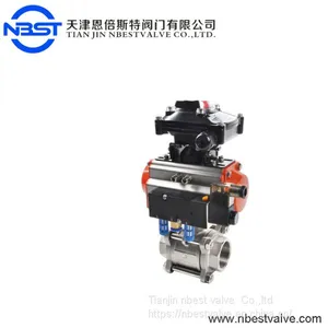 Two Way Stainless Steel 304 Pneumatic Ball Valve With Actuator for Water With Best Quality thumbnail-1