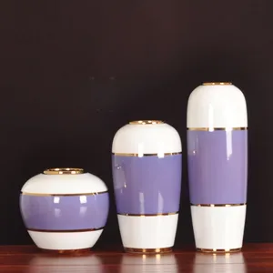 New Chinese Modern Simple Fashion Creative Green Purple Blue Ceramic Vase For Hotel Decor thumbnail-2