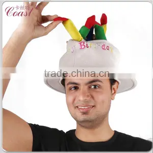 White Happy Birthday Cake Shaped Hat thumbnail-2