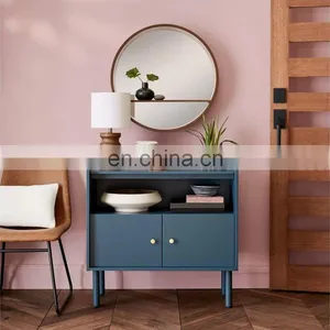 Decorative Round Moon Mirror With Shelf for Home Wall Hanging thumbnail-1