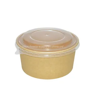 Kraft Takeaway Noodle Salad Soup Round Paper Bowls Paper Bowl Food Container thumbnail-1