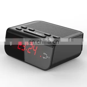Modern Design Compact Digital Alarm Clock FM Radio With Dual Buzzer Snooze Sleep Function Red LED Time Display thumbnail-1