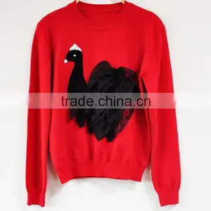 Girls Ugly Christmas Pullover Sweater With Lace thumbnail-1