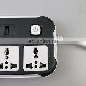 Universal Power Strip With 4 USB Port and 3 Outlet Grounding Extension Socket Adapter Black Universal Socket With Usb thumbnail-5