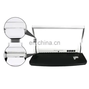 Wholesale Portable Office Use Desktop Book Notebook Steel Knife Binder Manual Comb Binding Machine thumbnail-3