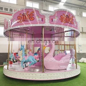 Outdoor and Indoor Carousel Horse Children Fun Games Merry Go Round for Sale thumbnail-1