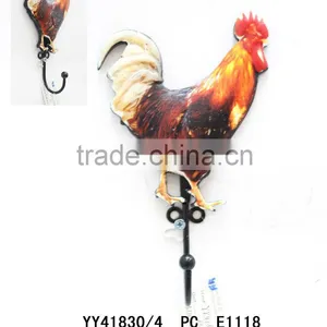 Decorative Embossed Cock Metal Single Hook for Home thumbnail-1