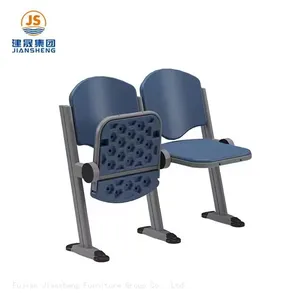 JS Group Foldable Plywood Steel Desk Stackable Plastic Lecture Hall Chair With Desk Lecture thumbnail-2