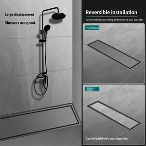 Modern 8CM Wide Thickened Brass Rectangle Shower Floor Drain for Hotels Kitchens Manufactured Quality for Bathroom Use thumbnail-5