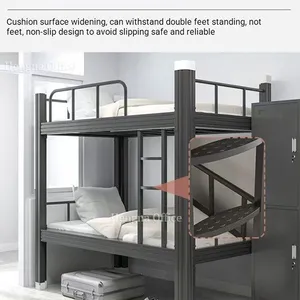 Professional Bunk Beds With Stairs and Storage HG-BB069 |Reinforced Profile Steel 180cm Height for Hostel and Boarding School-China Supplier for UK thumbnail-5