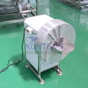 Automatische Zucchini-, Kartoffelstreifen-, Knoblauchscheiben- und Zwiebelscheiben-Schneidemaschine sowie Hackmaschine für das Schneiden von grünen Gemüsesorten thumbnail-4