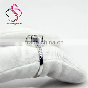 Cushion Cut Esmedora Moissanite 1.8CT 7mm Center 14k 18k White Yellow Gold Platinum Diamond Engagement Ring thumbnail-5