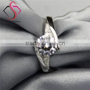 Round Brilliant Cut Moissanite 1CT 6.5mm Center Whirl Band 14k 18k White Yellow Gold Diamond Engagement Ring thumbnail-5