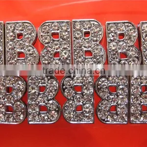 Beautiful 10mm Letters Slide Rhinestone Zinc Alloy Alphabets thumbnail-4