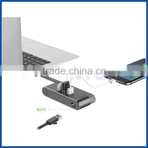 USB 3.0 to 3 Ports USB 3.0 Hub With RJ45 10/100/1000Mbps Gigabit Lan Adapter thumbnail-5